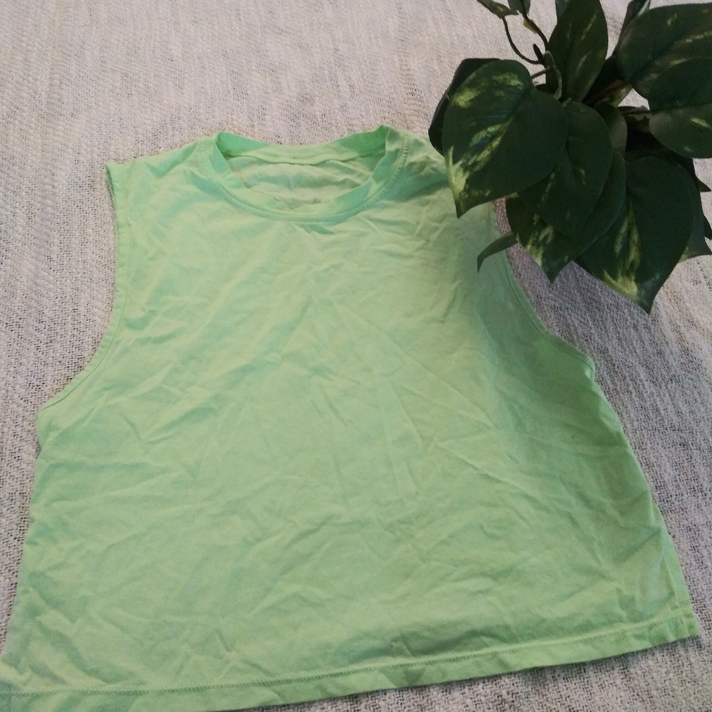 Cropped lime green workout top size MEDIUM